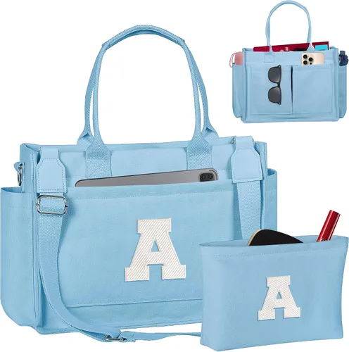 Miniatura 112 de Easter Basket Stuffers, Initial Tote Bag with Makeup Bag, Birthday Gifts for Women, Teen Girl Gifts Trendy Stuff
