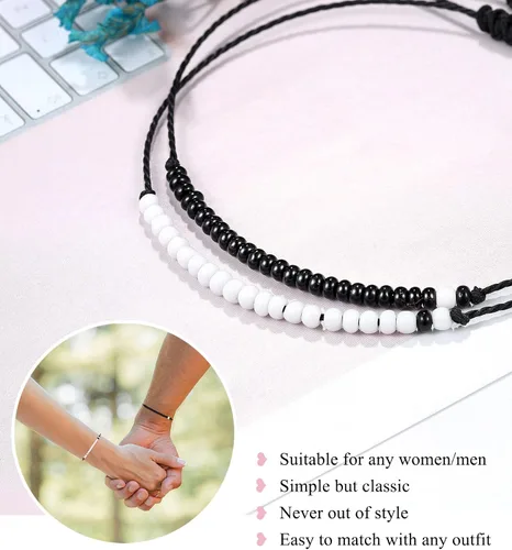 Miniatura 3 de UNGENT THEM - Pulseras Pinky Promise para parejas o mejores amigos juego de pulseras para relaciones a distancia bisutería de regalo para mujeres