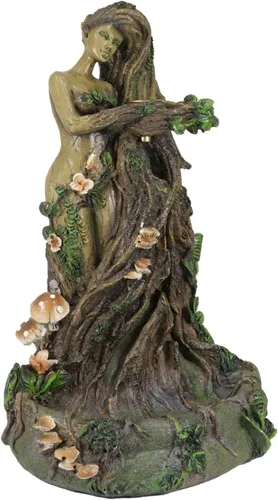 Miniatura 3 de Ebros Gift Whispering Forest Celta Greenman Árbol Mujer Gaia Ent Retorno Incienso Cono Quemador Aroma Aroma Estatuilla Diosa Cuernos Árbol