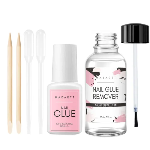 Miniatura 12 de Makartt Pegamento para uñas acrílicas, pegamento para aplicar con pincel para reparar uñas, pegamento profesional para uñas postizas de larga