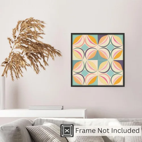 Miniatura 5 de Ethan Taylor Abstract Wall Art Prints Unframed Square Posters 'Retro 70s Hippie Pattern III' Retro Home Décor for Living Room, Bedroom, Office, 16