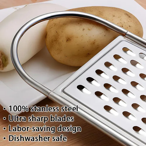 Miniatura 2 de Paquete de 2 ralladores de queso de mano, ralladores planos de acero inoxidable grueso para cocina, adecuado para papas, verduras, mantequilla