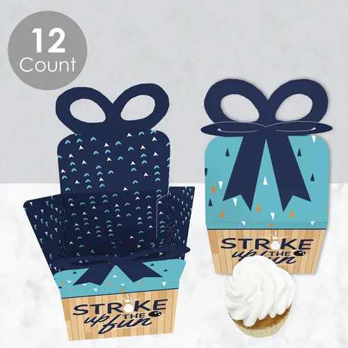 Miniatura 3 de Big Dot of Happiness Strike Up the Fun - Bolos - Cajas de regalo cuadradas - Cajas de regalo para fiesta de cumpleaños o baby shower - Juego de 12