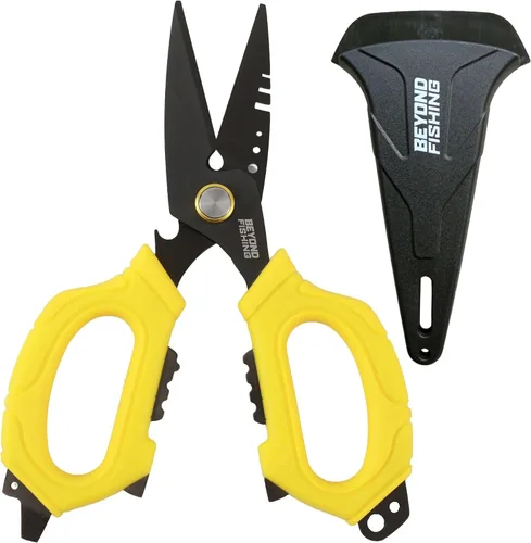 Miniatura 9 de Beyond Fishing - Tijeras de pesca profesionales de 6.5 pulgadas, cuchillas dentadas dobles, tijeras de línea trenzada de pesca con revestimiento