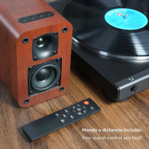 Miniatura 5 de RIOWOIS Altavoces Bluetooth alimentados para estantería, altavoces de reproductor de discos de 40 W con woofer de 2.75 pulgadas, altavoces estéreo