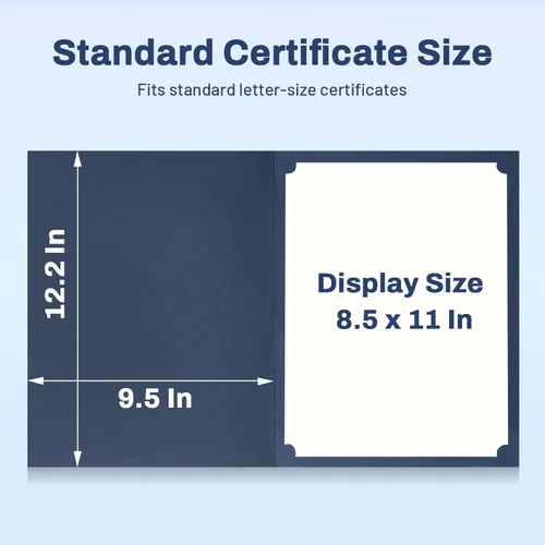 Miniatura 4 de SUNEE Titulares de certificados (azul, 60 paquetes, nuevo patrón), cubre diploma, borde de lámina dorada, para certificados de tamaño carta de 8.5 x