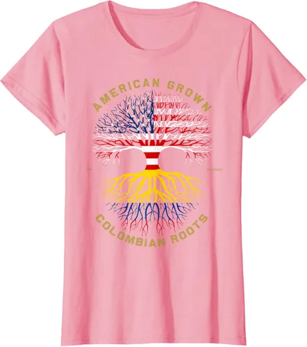 Miniatura 11 de Camiseta de regalo con la bandera de Estados Unidos con árbol de raíces colombianas