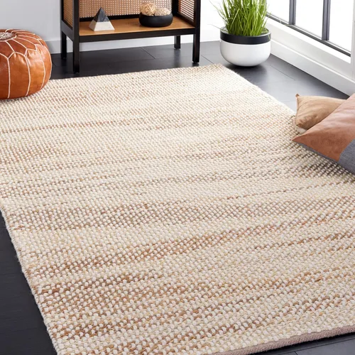 Miniatura 12 de SAFAVIEH Lasa Collection - Alfombra de área de 9 x 12 pies, color beige, diseño de flecos sólidos, no desprende pelusa y de fácil cuidado, ideal