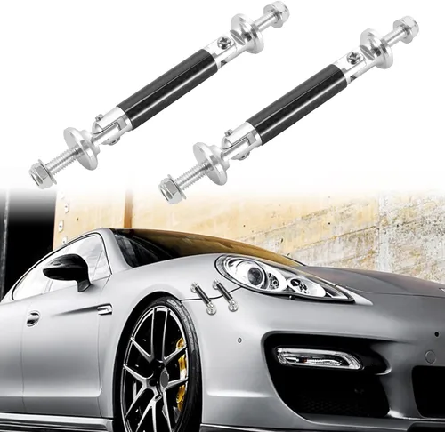 Miniatura 8 de TOMALL 2 piezas 45mm de fibra de carbono dorado para coche, varillas ajustables universales para parachoques delantero/trasero, soporte de divisor