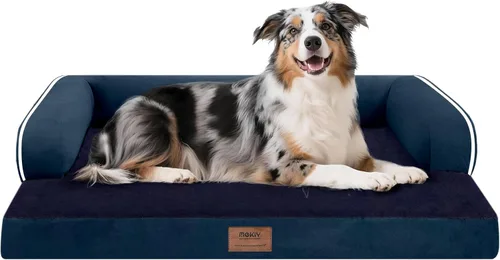 Miniatura 64 de Cama ortopédica impermeable para perros pequeños, cama para perros de tamaño mediano, cómoda cama para mascotas y gatos con lados, funda extraíble