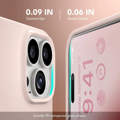 Miniatura 977 de GONEZ Funda de silicona para iPhone 15 Pro Max, compatible con Magsafe, protector de cámara + protector de pantalla, forro de microfibra suave