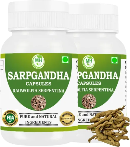 Miniatura 6 de Morsan Healthcare Rauwolfia Serpentina (Sarpgandha) Cápsulas – 60 cápsulas vegetales 500 mg de extracto de hierbas Suplemento ayurvédico natural