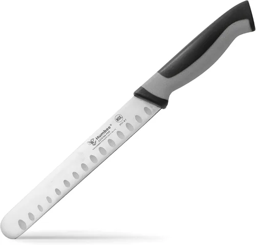 Miniatura 27 de Cuchillo de chef de 8 pulgadas con borde Granton para rebanar jamón y carne de pavo Certificado NSF Hoja de acero inoxidable alemán Mango