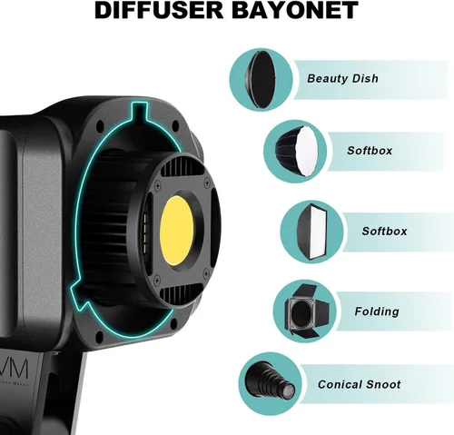 Miniatura 6 de GVM SD80S - Kit de luz de video COB de 80 W, iluminación continua de 5600 K para fotografía con montaje Bowens Softbox y soporte, 8 efectos de kit