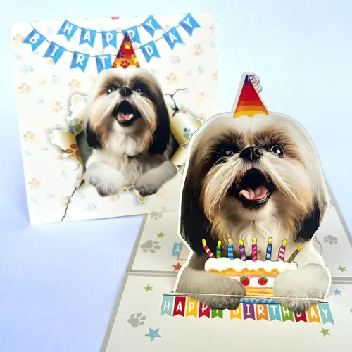 Miniatura 56 de Tarjeta de cumpleaños de perro Beagle 3D emergente – Felicitación de feliz cumpleaños para los amantes de los perros – Tarjeta desplegable