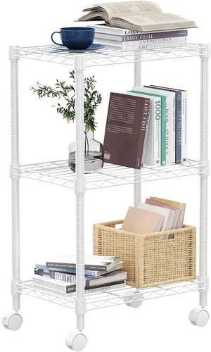 Miniatura 38 de M MZG Estante de alambre de acero resistente ajustable de 1000 libras, con 4 estantes, unidad de almacenamiento ajustable con rueda para cocina