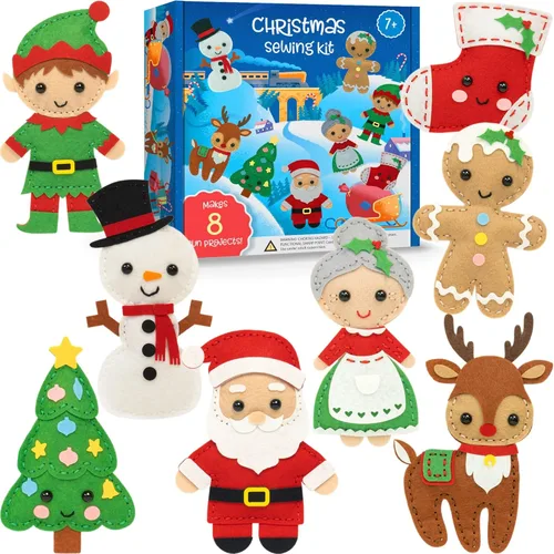 Craftorama Kit de costura para niños, divertido y educativo juego de manualidades de Navidad para niños y niñas de 7 a 12 años, cose tu propio