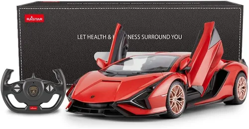 Miniatura 8 de RASTAR Coche RC Lamborghini Sián FKP 37 1/14 Coche De Control Remoto, Lamborghini RC Juguete para Niños - ROJO