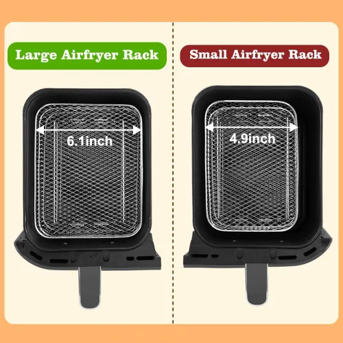 Miniatura 4 de BYKITCHEN Estante para freidora de aire Ninja 8 QT DZ201/SL201 DualZone Airfryer/Bella 4QT Slim Airfryer & More, 3 piezas apilables de acero