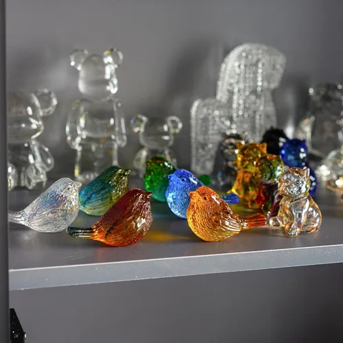 Miniatura 4 de HDCRYSTALGIFTS 4 figuras coloridas de pájaros de cristal, figuras coleccionables de animales de 3 pulgadas, regalos para mujeres, amantes