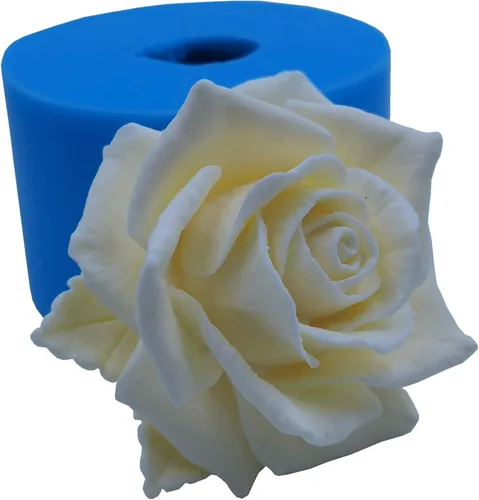 Molde de Silicona 3D de Flor de Rosa Floreciente para Resina Flor Jabón Vela Haciendo Moldes DIY Molde de Pastel de Boda Decorando con Epoxi Molde