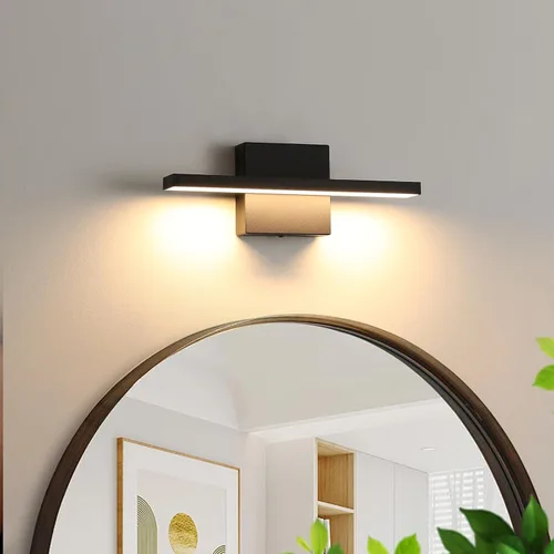 Miniatura 18 de Lámpara de tocador de baño moderna de 24 pulgadas, lámpara de baño negra de 18W sobre espejo, aplique de pared LED regulable de 5CCT para espejo