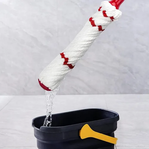 Miniatura 3 de KeFanta Trapeador autoescurridor para limpieza de suelos, fregona de microfibra con mango largo de 57 pulgadas, fácil de escurrir para cocina