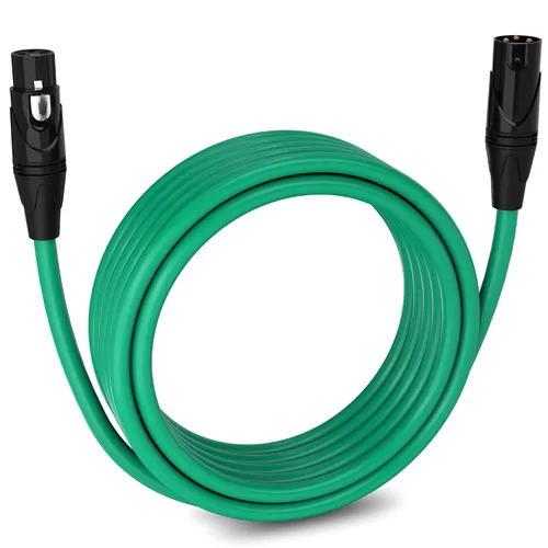 Miniatura 143 de LyxPro Cable de micrófono XLR hembra a macho de ángulo recto de 3 pines de 1.5 pies para altavoces amplificados, interfaz de audio, rendimiento