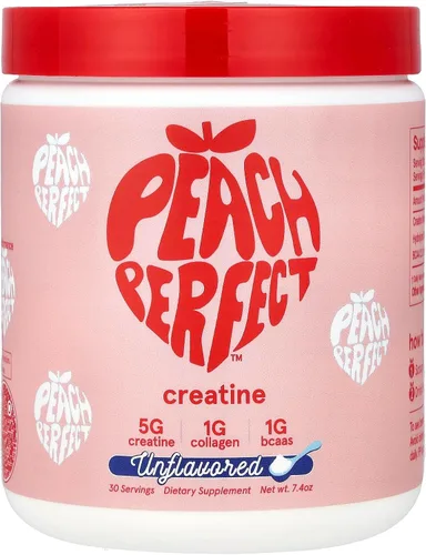 Miniatura 9 de Polvo de Monohidrato de Creatina Peach Perfect, Creatina para el Crecimiento de Glúteos para Mujeres con Colágeno, BCAAs, 5g de Creatina Vegana