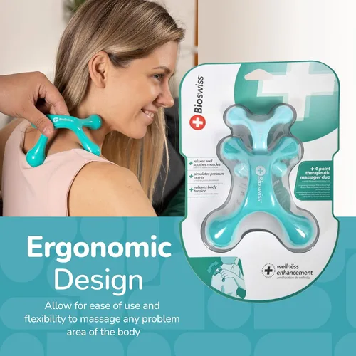 Miniatura 6 de BioSwiss Paquete de 2 masajeadores portátiles de cuerpo completo, herramienta de punto de presión de 4 piernas para espalda, cuello y hombro