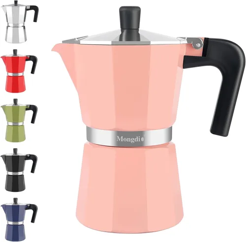 Miniatura 25 de Mongdio - Cafetera de café espresso para estufa Moka, Cafetera Cubana para estufa, Cafetera Mocha Greca Italiana, para 6 tazas de espresso, 10 onzas