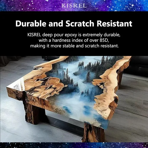 Miniatura 5 de KISREL Resina epoxi de vertido profundo, kit de resina epoxi de 96 onzas (2:1) para profundidades de vertido de 2 a 4 pulgadas, sin burbujas, bajo