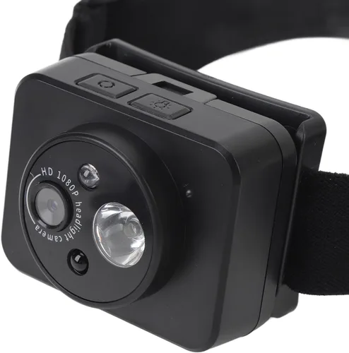 Miniatura 9 de ciciglow Cámara de acción montada en la cabeza, ángulo ajustable de 1080P, cámara deportiva montada en la cabeza pequeña, faro LED, cámara de video