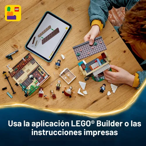 Miniatura 6 de LEGO Harry Potter Privet Drive: La Visita de la Tía Marge Juguete para Niños - Rincón de libros para construir y decoración de habitación para niños