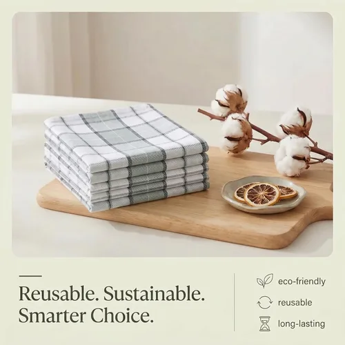 Miniatura 131 de Urban Villa Toallas de cocina 100% algodón para cocina (juego de 6) 20"x30" toallas de cocina altamente absorbentes, juego de ropa de cocina