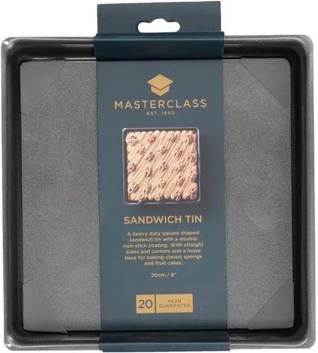 Miniatura 4 de MasterClass - Bandeja cuadrada para sándwich, lata para tartas con PTFE, PFOA y BPA, antiadherente, resistente acero al carbono de 0.039 in