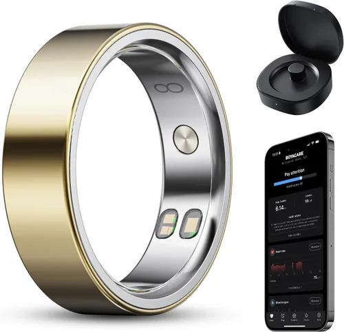 Miniatura 12 de Anillo inteligente para mujeres/hombres, anillo de seguimiento de actividad física con vibración de llamada y alarma, frecuencia cardíaca, oxígeno