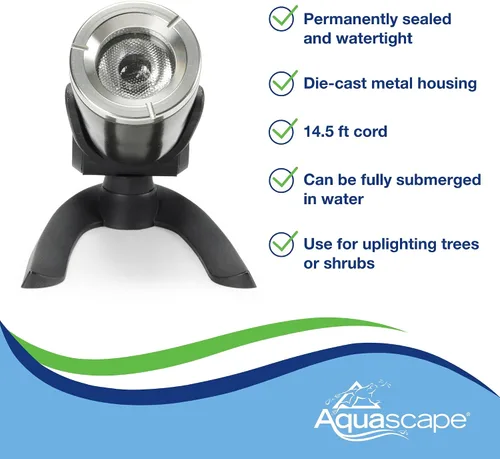 Miniatura 8 de Aquascape - Luz LED sumergible para estanque, jardín y resaltar el paisaje, Foco, Bronce
