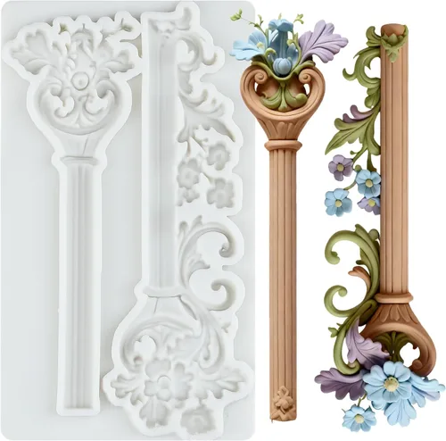 Miniatura 14 de Molde de fondant barroco Curlicues Scroll Lace Border Molde de silicona para decoración de pasteles Chocolate Cupcake Topper Candy Sugar Craft