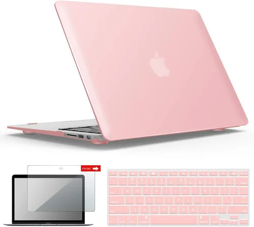 Miniatura 32 de iBenzer Carcasa rígida de plástico con superficie suave 3 en 1 y cubierta para teclado y protector de visualización para MacBook Air, Negro