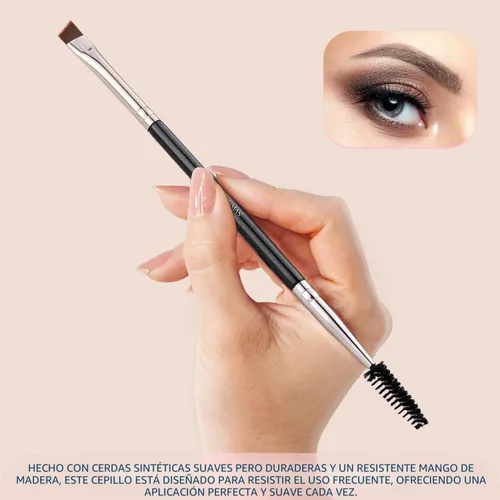 Miniatura 4 de KINGMAS Cepillo para Cejas Spoolie Profesional de Doble Punta con Ángulo para Delinear y Dar Forma a las Cejas o Pestañas (Negro)