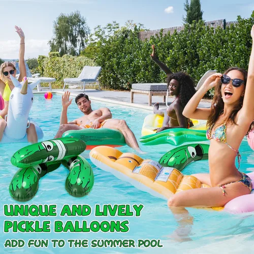 Miniatura 5 de Jexine 20 pulgadas inflable pepinillo pepinillo pepinillo divertido flotador de piscina, regalos inflables de pepinillo flotador juguetes