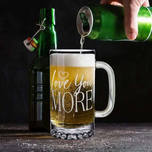 Miniatura 6 de Love You More - Taza de cerveza de 25 onzas, regalo único de cumpleaños para mujeres y hombres, parejas, bodas, aniversarios