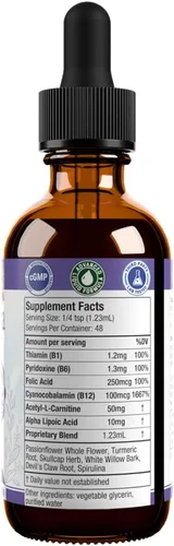 Miniatura 6 de Nervestra Suplemento de apoyo para la salud nerviosa – Fórmula líquida herbaria de rápida absorción – cúrcuma, corteza de sauce blanco, vitaminas B