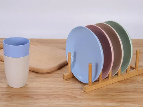 Miniatura 3 de Platos pequeños de paja de trigo irrompibles de 7 pulgadas, juego de 4 platos reutilizables, aptos para lavavajillas y microondas, perfectos