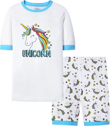 Miniatura 5 de Joyond Summer Pajamas for Girls Cotton Toddler Clothes Kids Short Sleeves Snug-Fit Sleepwear Unicorn Flamingo Pjs Set
