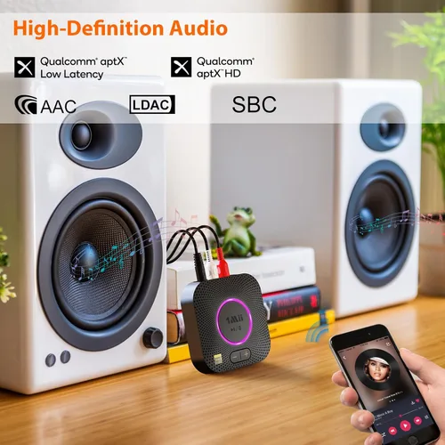 Miniatura 2 de 1Mii B06S+ Receptor Bluetooth 5.2 LDAC para sistema estéreo del hogar, transmisión de música de alta resolución, adaptador de audio inalámbrico