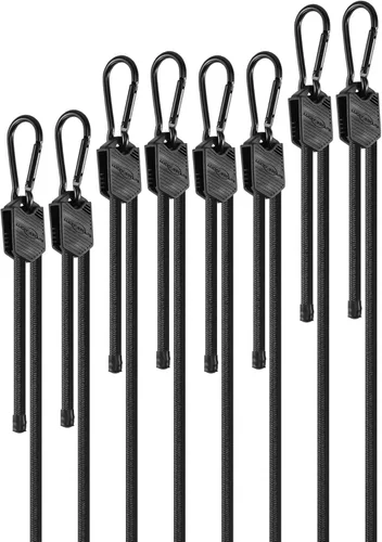 Miniatura 19 de Paquete de 4 cordones elásticos planos ajustables de 3 vías con ganchos, fácil de ajustar la longitud de los 3 lados, Lucky Straps 30 pulgadas