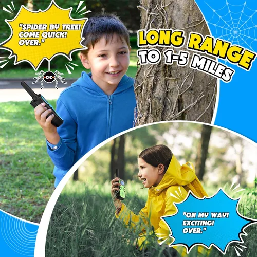 Miniatura 2 de Wishouse Walkie Talkies para niños recargables de largo alcance, regalo de cumpleaños de Navidad para niños de 4, 5, 6, 7, 8, 9 años