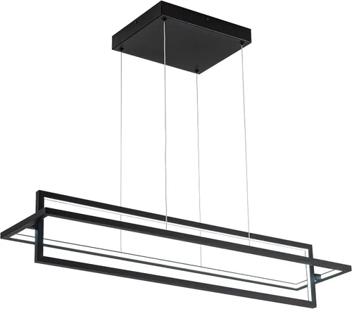 Miniatura 8 de Candelabro LED moderno – Lámpara colgante cuadrada, estilo contemporáneo, regulable para sala, comedor, dormitorio, cocina, sala de estudio, 65 W